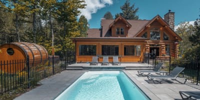 Chalets Zenya - Wooden cabin with swimming pool and sauna