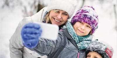 Family in winter.