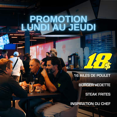 $18 Resto-Bar Menu Promotion