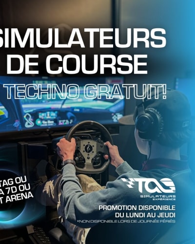 Promo - Simulateurs de course = Techno gratuit!