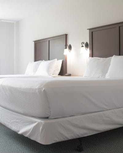 Chambre avec deux lits de l'Auberge Matha.