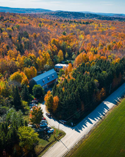 Aerial view of an autumn scenery - La Balade Gourmande.