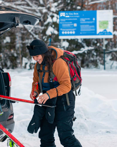 Winter hiking at the Base de plein air Air-Eau-Bois.