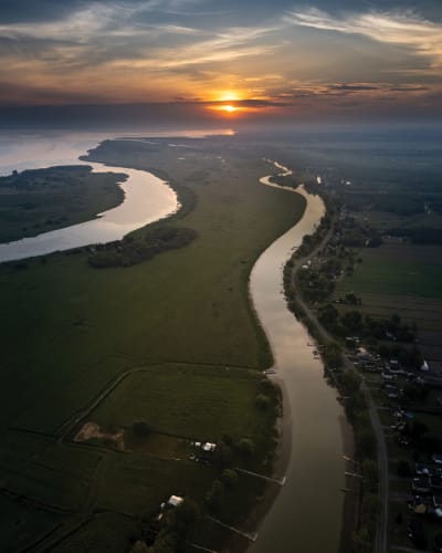Confluence, an immersion between river and stream  
