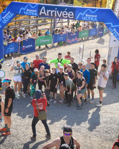 Group at the finish line of the Bromont Ultra.