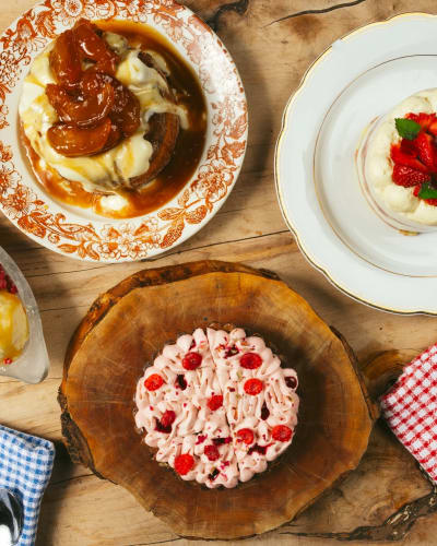 Gourmet dishes from the Au Pied de Cochon Sugar shack.