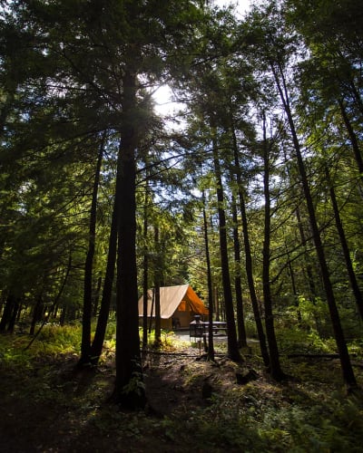 Un prêt-à-camper au Parc national de la Yamaska.