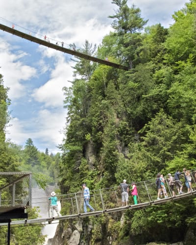 Suspension bridges at Canyon Sainte-Anne.
