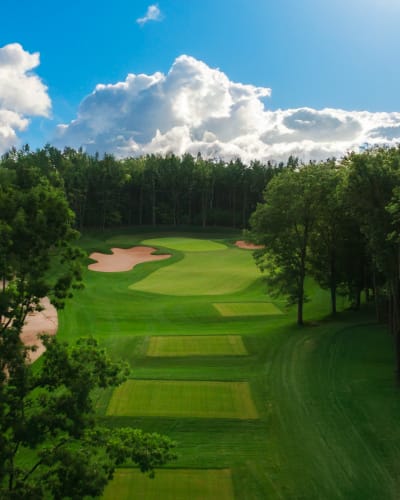 Aerial view of the Centre de Golf Le Versant.