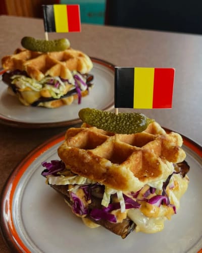Liège-style waffle sandwiches. 