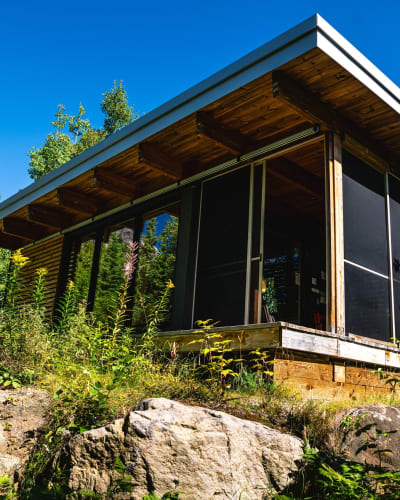 Un chalet au Parc national des Grands-Jardins.