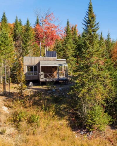 Mini chalet at fall.