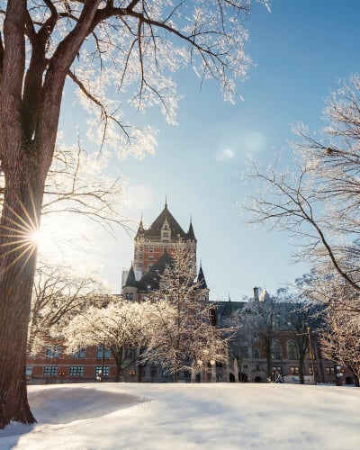 Fairmont Le Château Frontenac in winter.