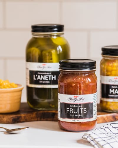 Canned jars from Ferme Guy Rivest