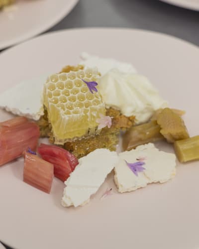 Ferme Les Petites Écores - Gourmet plate with, among other things, a piece of honeycomb