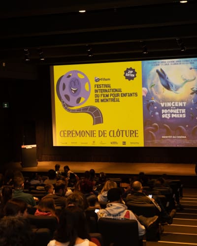 Audience of the Montreal International Children's Film Festival (FIFEM) at the Museum Cinema