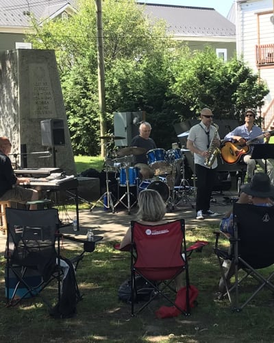 Jazz band at Veterans Park in Sutton.