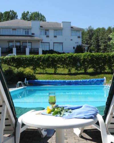 Outdoor pool at the Hôtel au Petit Berger.