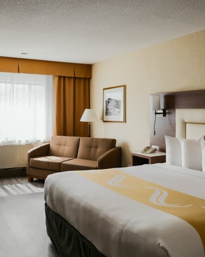 Hôtel Quality Inn & Suites Gatineau - Chambre avec un lit et un divan