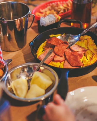 Sugar shack dishes at Cabane Osias.