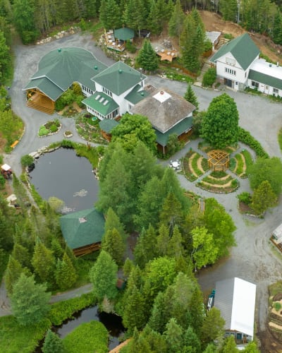 Aerial view of Chaumière Fleur Soleil.