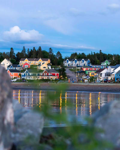 The colorful cabins of Navigateur Ste-Luce.