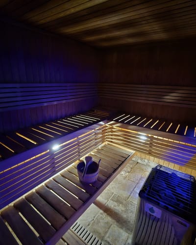 Sauna at Spa Infinima.