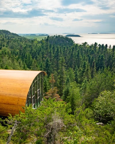 Panoramic cabin at Les Perchoirs du Cirque.