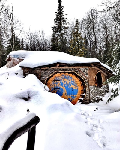 Hobbit House in winter.