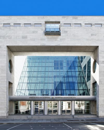 Exterior view of the Jean-Noël Desmarais Pavilion at the Montreal Museum of Fine Arts.