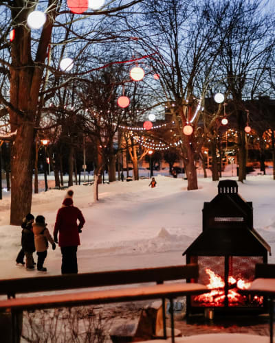 Patinoire au Parc Casimir-Dessaulles.