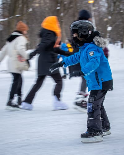 Parc La Fontaine pond skating rink.