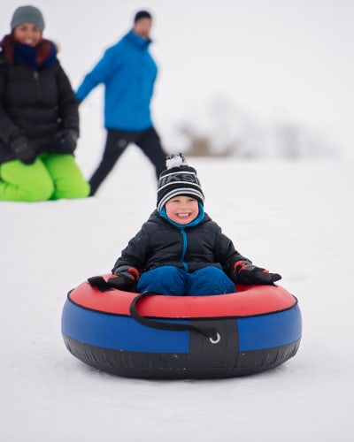 Tube sliding at Les Salines Park.