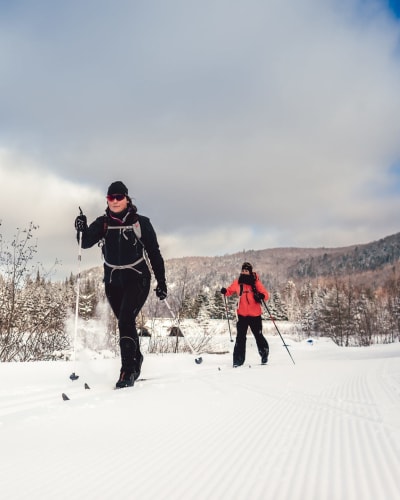 Cross-country skiing in Mont-Tremblant National Park.