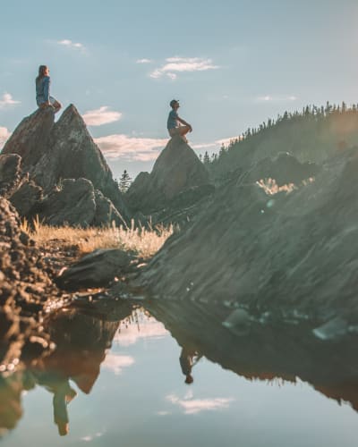 Couple hiking