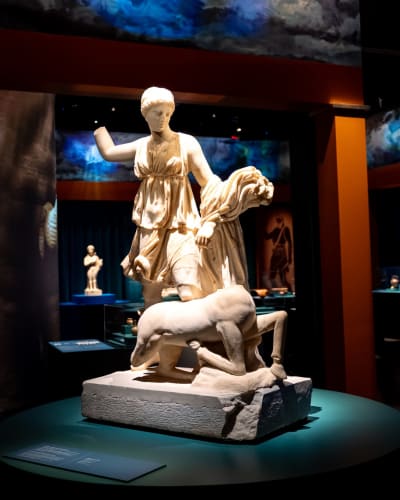 Greek sculpture at the museum.