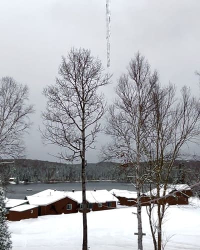 Pourvoirie Scott Outfitter in winter.