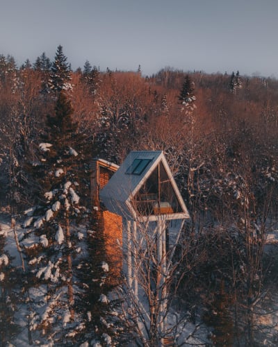 Uhu cabin in winter.