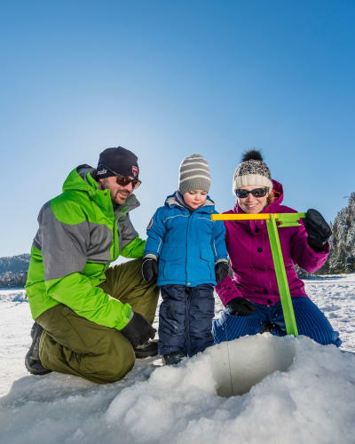 Pêche blanche à la Réserve faunique de Portneuf.