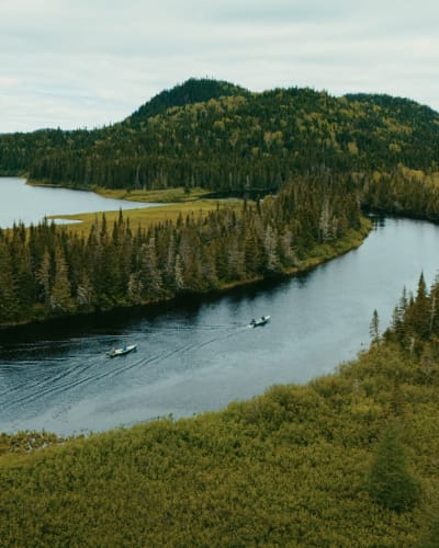 Vue aérienne de la Réserve faunique des Laurentides.