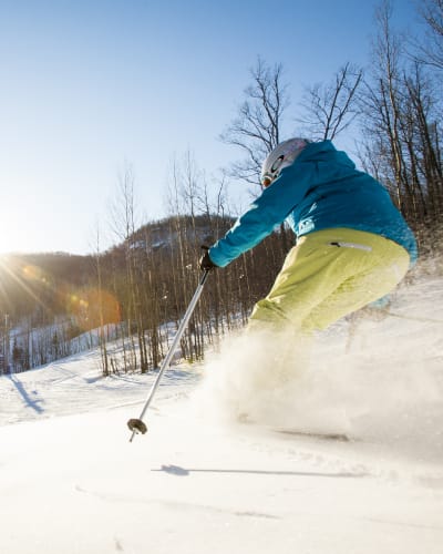 A skier at Sommet Morin Heights.