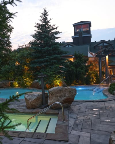 Spa at Manoir Saint-Sauveur in summer.
