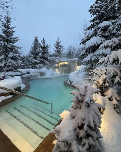 Spa at Manoir Saint-Sauveur in winter.