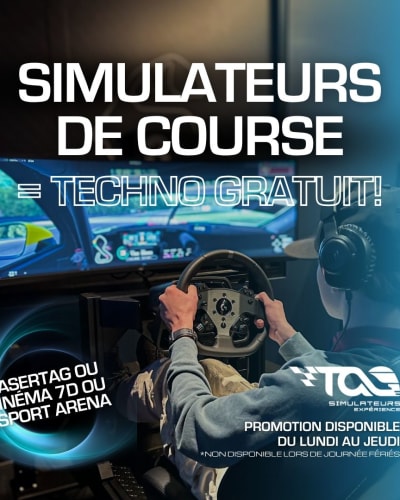 Promo - Simulateurs de course = Techno gratuit!