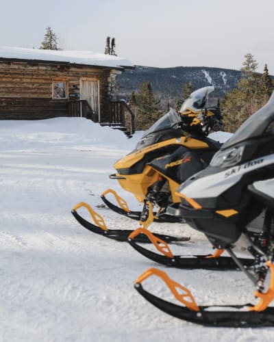 Two snowmobiles from Top Location Charlevoix.