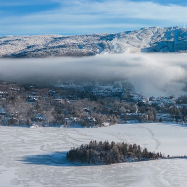 View of landscapes of the Laurentians in the winter