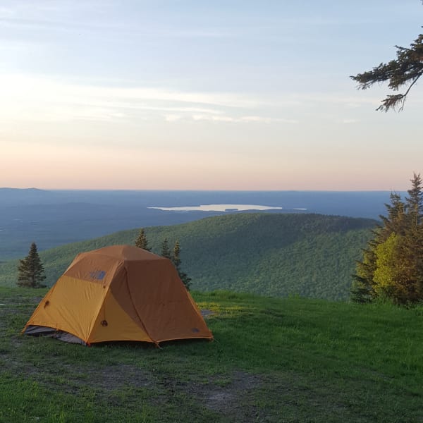 Camping at the top of the Mont Sutton