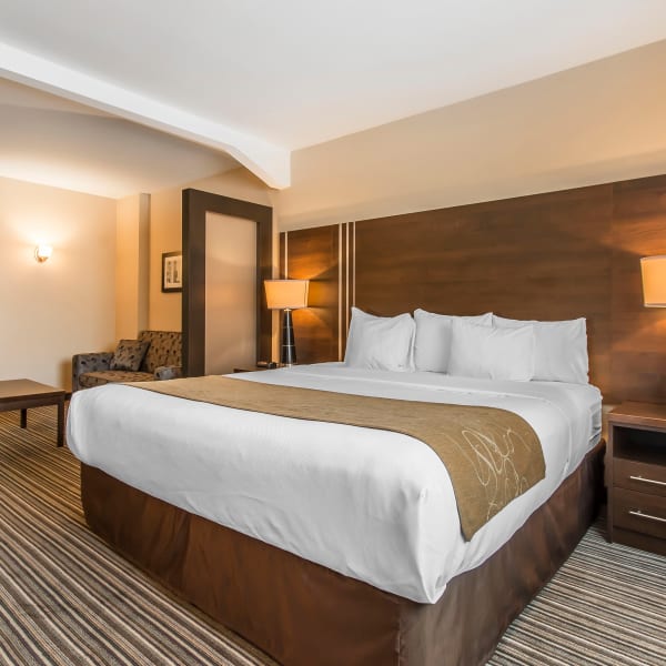 Comfort Suites Downtown - Room with a bed and sofa