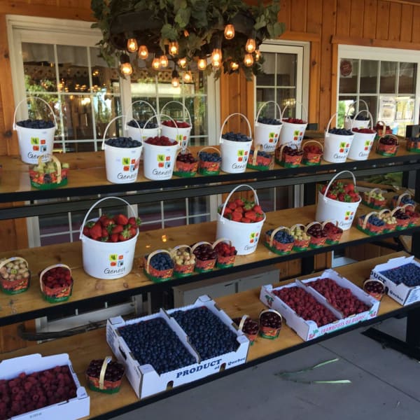 Strawberry and berry stall, Ferme Genest.