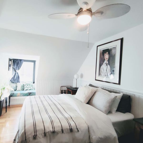 Bedroom at the La Tremblante B&B.
